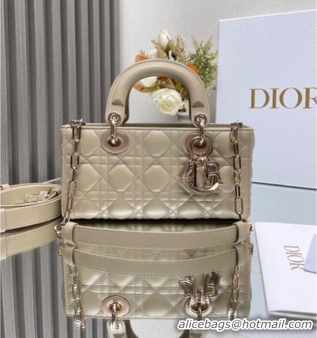 Top Grade Dior Lady D-Joy Small Bag in Cannage Lambskin M9250 Beige 2025
