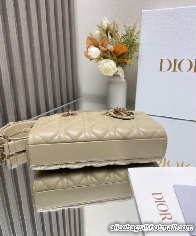 Top Grade Dior Lady D-Joy Small Bag in Cannage Lambskin M9250 Beige 2025