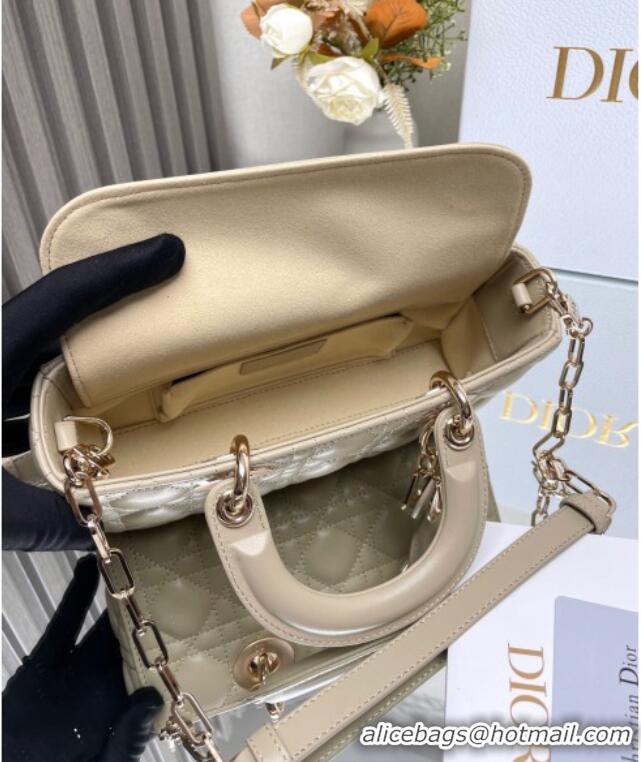 Top Grade Dior Lady D-Joy Small Bag in Cannage Lambskin M9250 Beige 2025