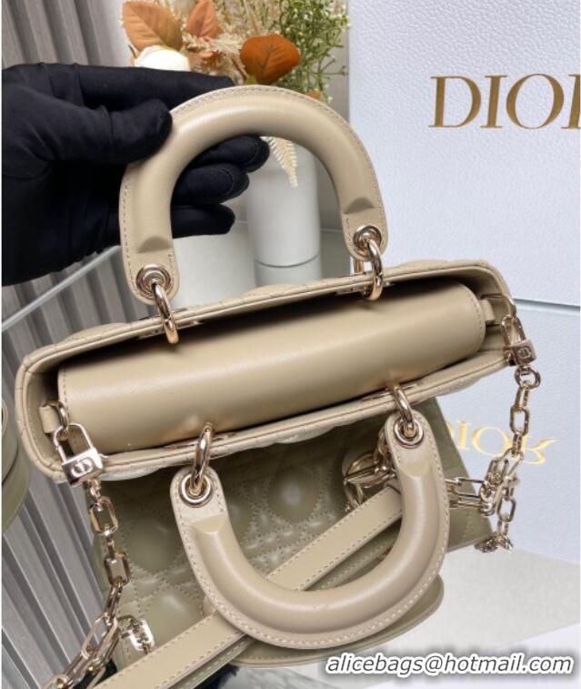 Top Grade Dior Lady D-Joy Small Bag in Cannage Lambskin M9250 Beige 2025