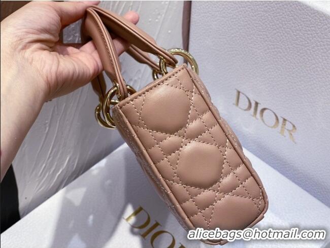 Low Cost Dior Lady D-Joy Small Bag in Cannage Lambskin M9250 Dusty Pink 2025
