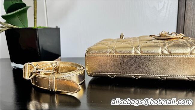 Buy Cheap Dior Lady D-Joy Small Bag in Cannage Metallic Leather M9250 Gold 2025