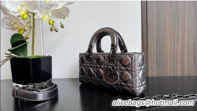 Best Grade Dior Lady D-Joy Small Bag in Cannage Metallic Leather M9250 Grey 2025