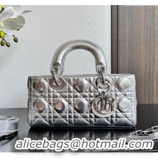 Good Taste Dior Lady D-Joy Small Bag in Cannage Metallic Leather M9250 Silver 2025