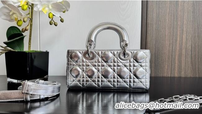 Good Taste Dior Lady D-Joy Small Bag in Cannage Metallic Leather M9250 Silver 2025