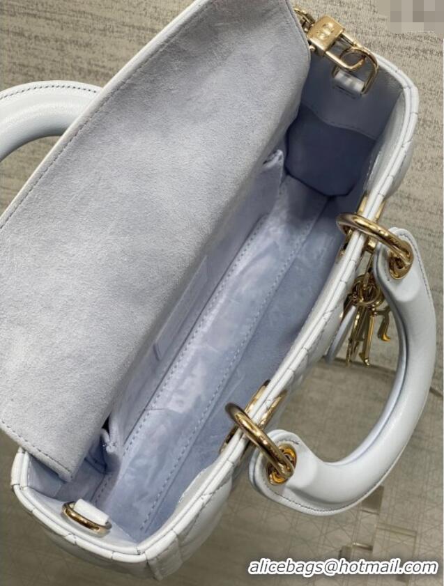 New Cheap Dior Lady D-Joy Small Bag in Cannage Lambskin M9250 Glacier Blue 2025