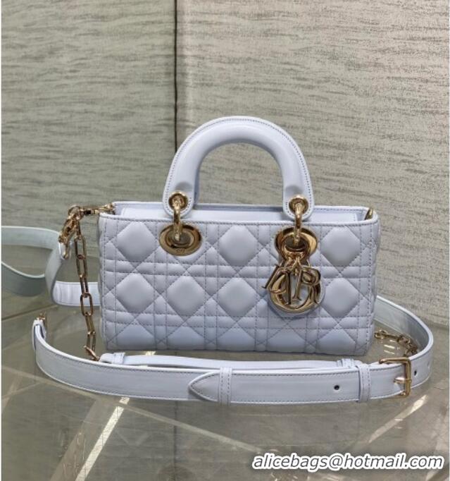 New Cheap Dior Lady D-Joy Small Bag in Cannage Lambskin M9250 Glacier Blue 2025