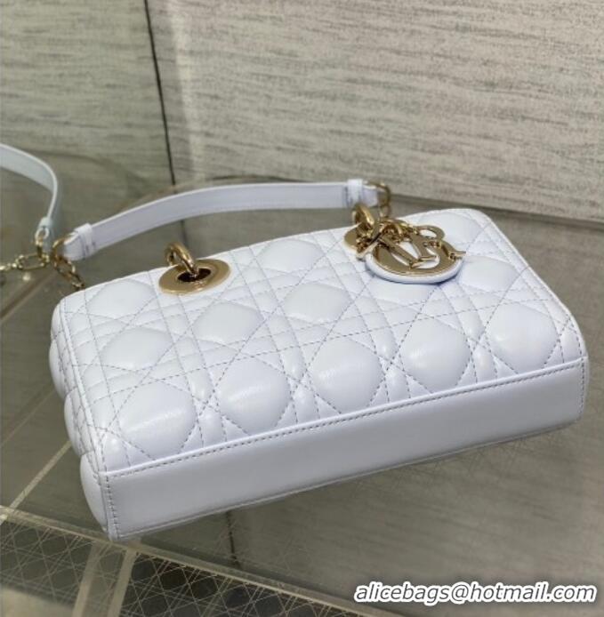 New Cheap Dior Lady D-Joy Small Bag in Cannage Lambskin M9250 Glacier Blue 2025