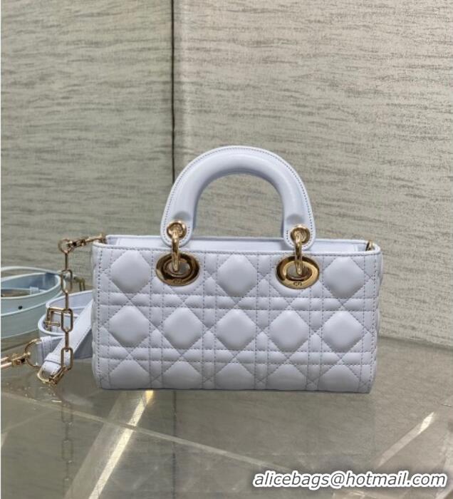 New Cheap Dior Lady D-Joy Small Bag in Cannage Lambskin M9250 Glacier Blue 2025
