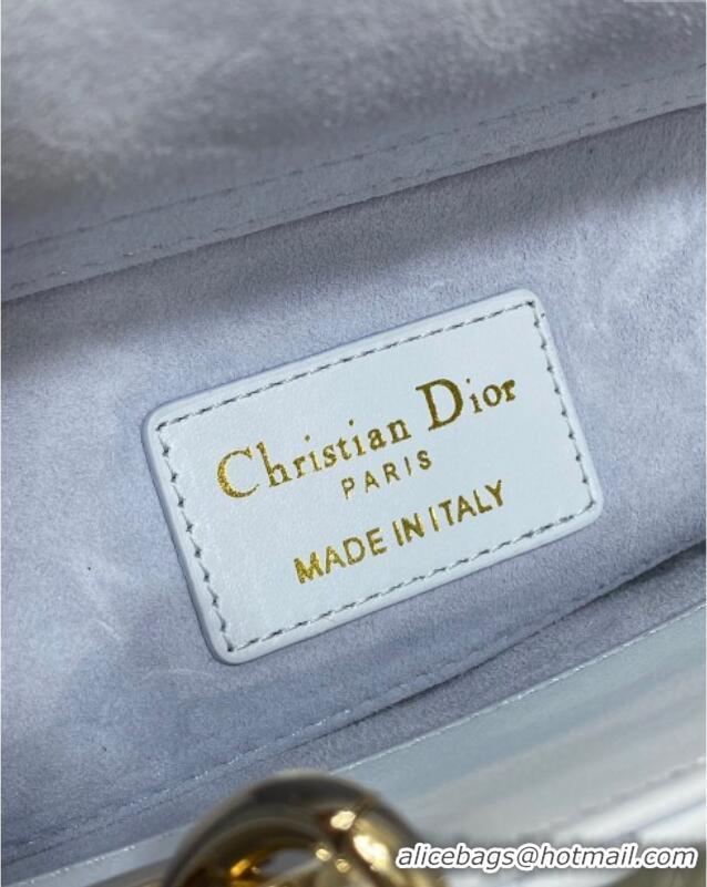 New Cheap Dior Lady D-Joy Small Bag in Cannage Lambskin M9250 Glacier Blue 2025