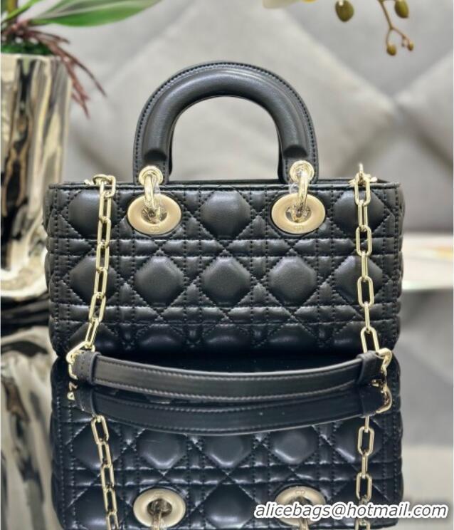 Promotional Dior Lady D-Joy Small Bag in Cannage Lambskin M9250 Black/Gold 2025