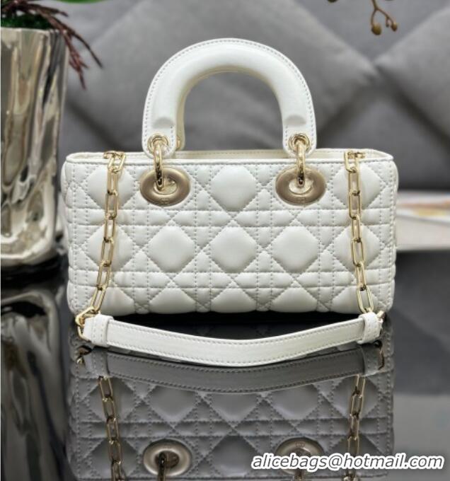 Luxury Discount Dior Lady D-Joy Small Bag in Cannage Lambskin M9250 White 2025