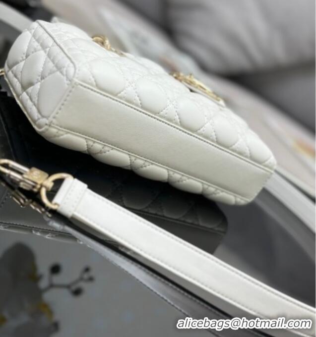 Luxury Discount Dior Lady D-Joy Small Bag in Cannage Lambskin M9250 White 2025