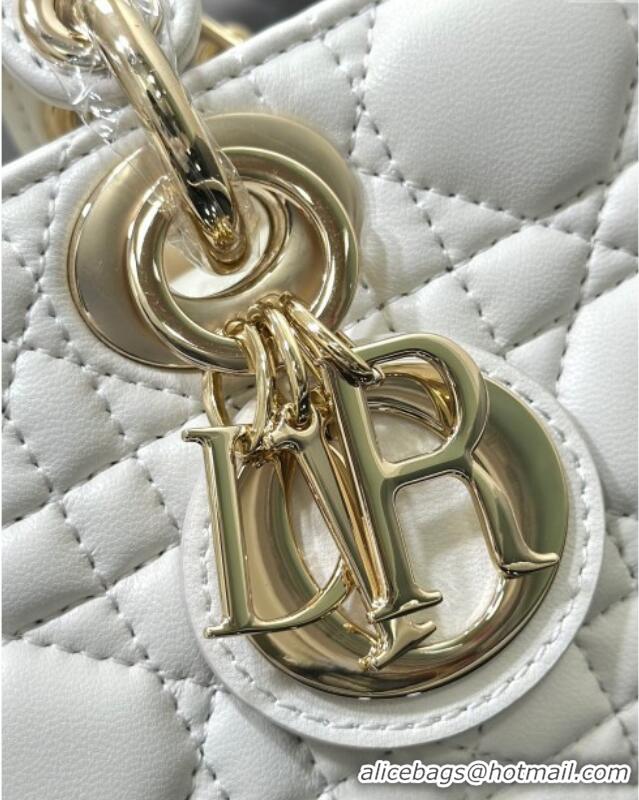 Luxury Discount Dior Lady D-Joy Small Bag in Cannage Lambskin M9250 White 2025