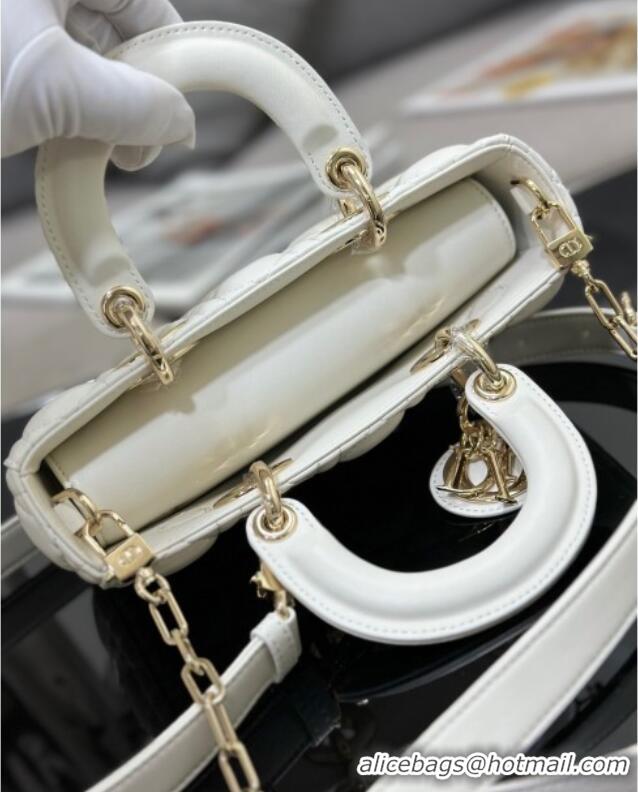Luxury Discount Dior Lady D-Joy Small Bag in Cannage Lambskin M9250 White 2025