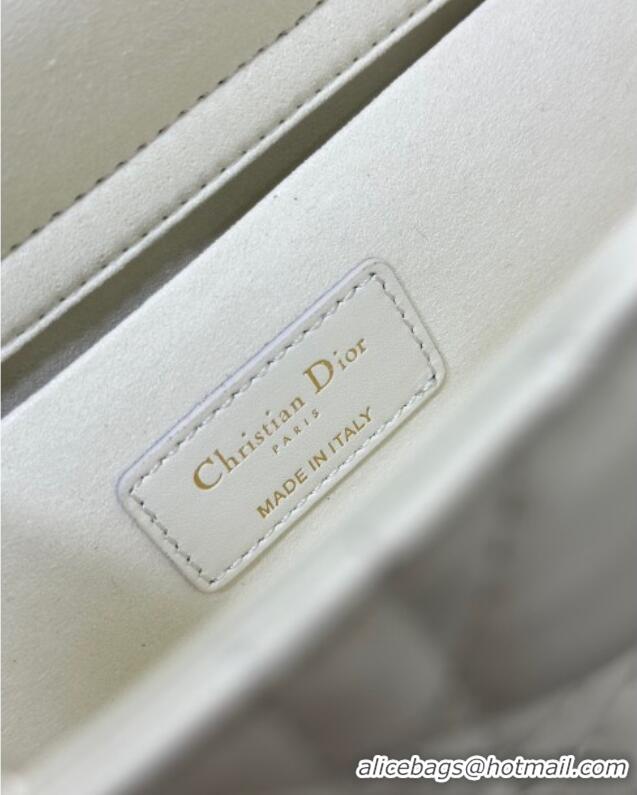 Luxury Discount Dior Lady D-Joy Small Bag in Cannage Lambskin M9250 White 2025