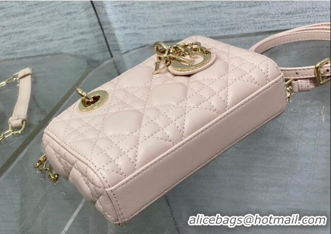 Best Quality Dior Lady D-Joy Micro Bag in Cannage Lambskin M9250 Powder Pink 2025