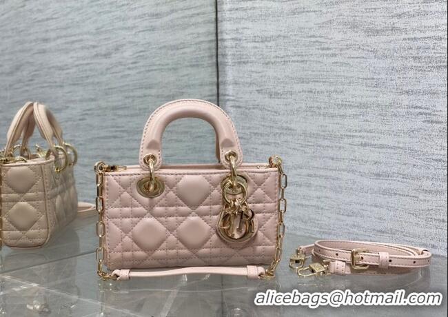 Best Quality Dior Lady D-Joy Micro Bag in Cannage Lambskin M9250 Powder Pink 2025