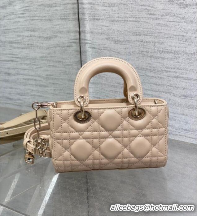 Top Grade Dior Lady D-Joy Micro Bag in Cannage Lambskin M9250 Rose Beige 2025