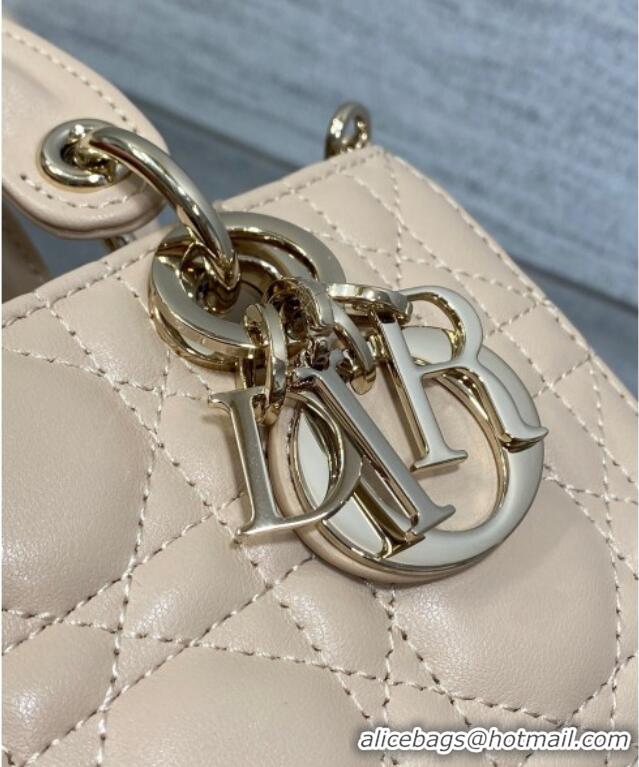 Top Grade Dior Lady D-Joy Micro Bag in Cannage Lambskin M9250 Rose Beige 2025