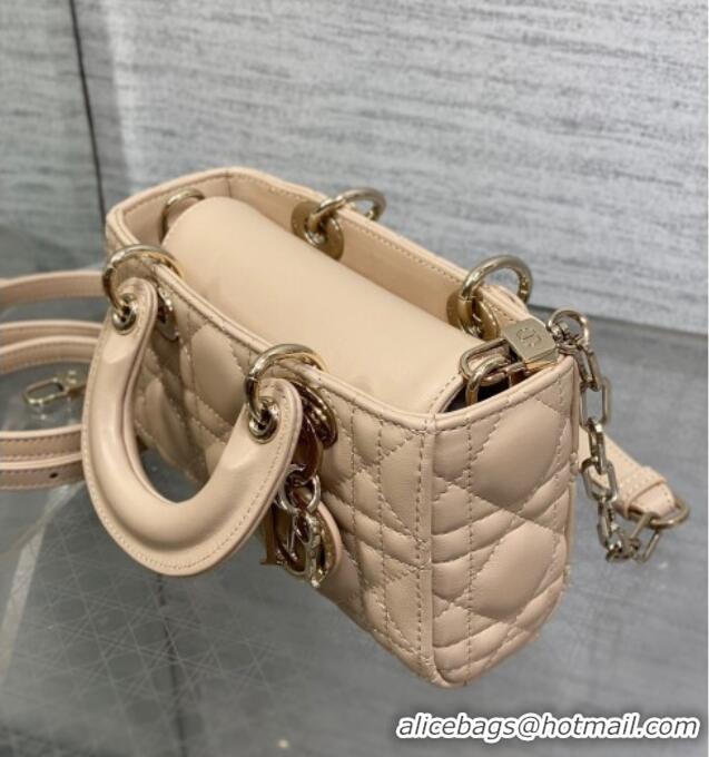 Top Grade Dior Lady D-Joy Micro Bag in Cannage Lambskin M9250 Rose Beige 2025