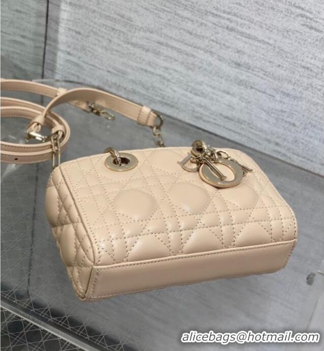 Top Grade Dior Lady D-Joy Micro Bag in Cannage Lambskin M9250 Rose Beige 2025