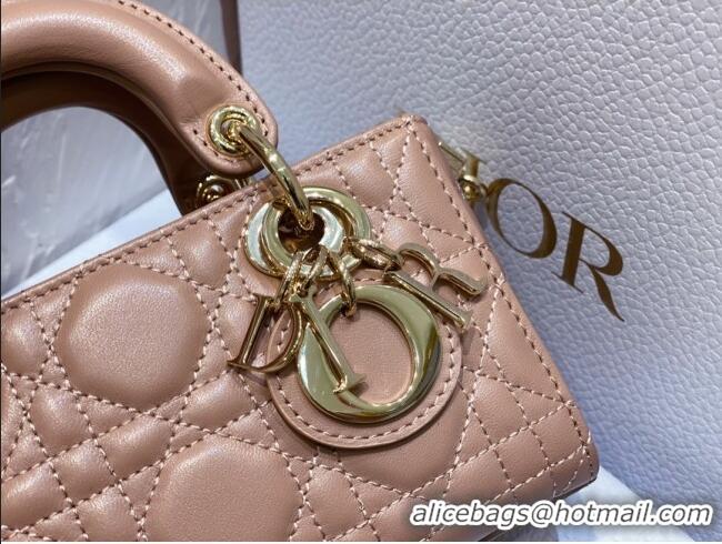 Famous Brand Dior Lady D-Joy Micro Bag in Cannage Lambskin M9250 Dusty Pink 2025
