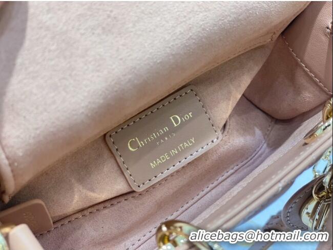 Famous Brand Dior Lady D-Joy Micro Bag in Cannage Lambskin M9250 Dusty Pink 2025