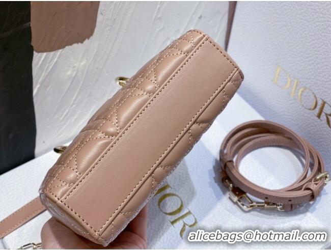 Famous Brand Dior Lady D-Joy Micro Bag in Cannage Lambskin M9250 Dusty Pink 2025