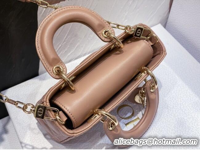 Famous Brand Dior Lady D-Joy Micro Bag in Cannage Lambskin M9250 Dusty Pink 2025