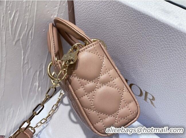 Famous Brand Dior Lady D-Joy Micro Bag in Cannage Lambskin M9250 Dusty Pink 2025