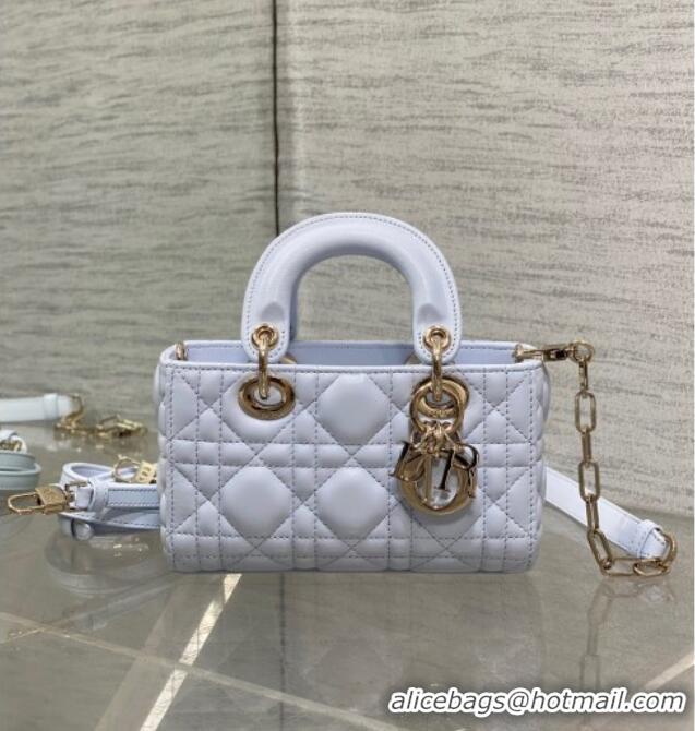 Top Grade Dior Lady D-Joy Micro Bag in Cannage Lambskin M9250 Glacier Blue 2025