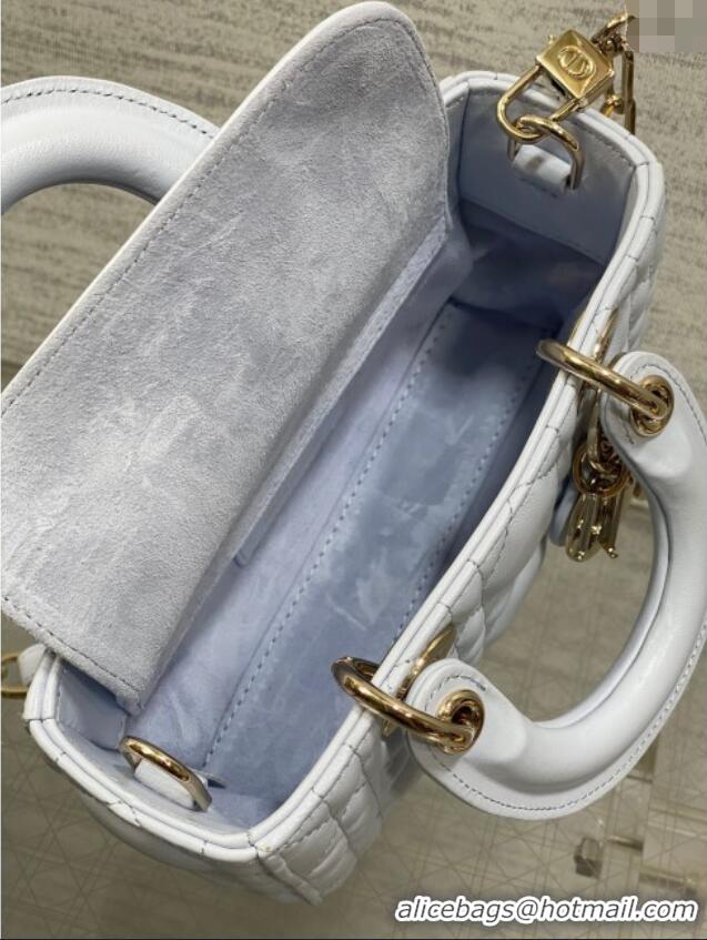 Top Grade Dior Lady D-Joy Micro Bag in Cannage Lambskin M9250 Glacier Blue 2025