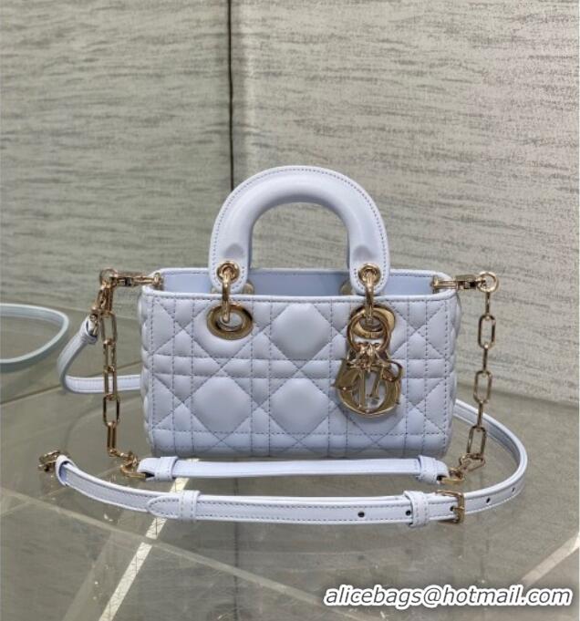 Top Grade Dior Lady D-Joy Micro Bag in Cannage Lambskin M9250 Glacier Blue 2025