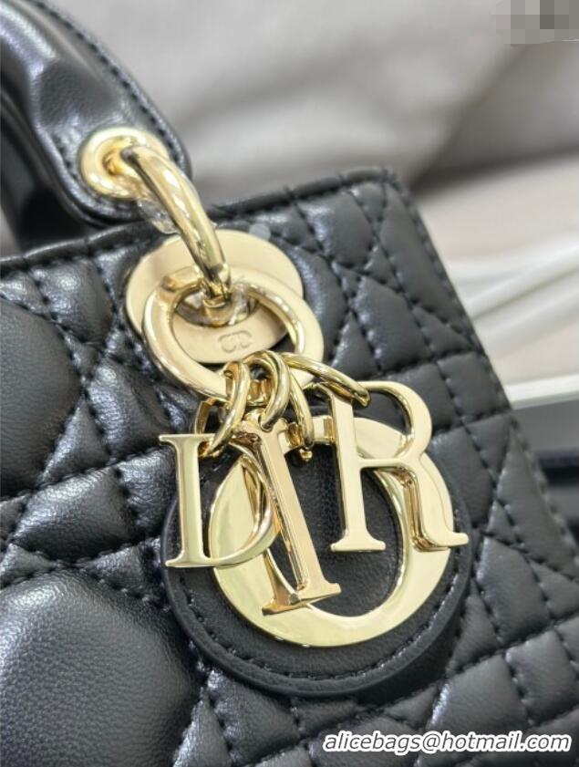 Top Design Dior Lady D-Joy Micro Bag in Cannage Lambskin M9250 Black/Gold 2025