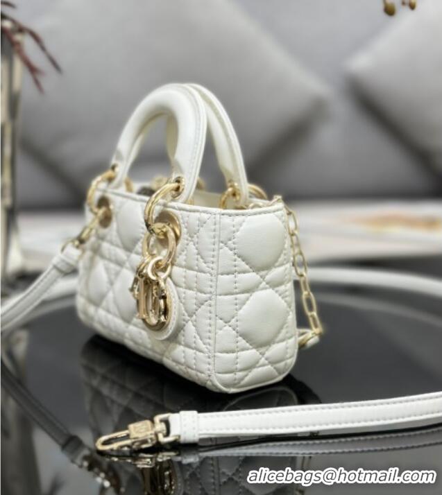 Good Looking Dior Lady D-Joy Micro Bag in Cannage Lambskin M9250 White 2025