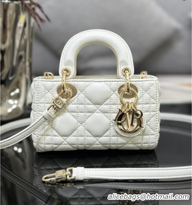 Good Looking Dior Lady D-Joy Micro Bag in Cannage Lambskin M9250 White 2025