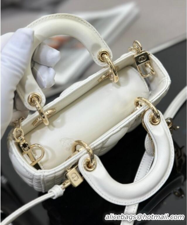 Good Looking Dior Lady D-Joy Micro Bag in Cannage Lambskin M9250 White 2025