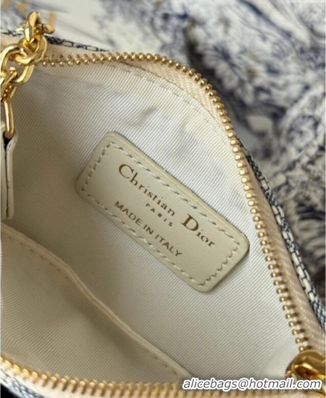 Buy Discount Dior DiorTravel Myrte Zipped Key Case in Blue Oblique Chambray-Effect Embroidery S2177UTZQ 2025