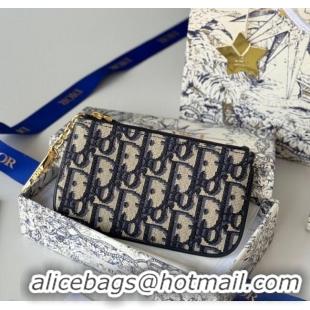 Famous Brand Dior DiorTravel Myrte Zipped Key Case Blue Dior Oblique Jacquard S2177UTZQ 2025
