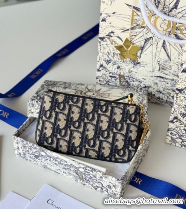 Famous Brand Dior DiorTravel Myrte Zipped Key Case Blue Dior Oblique Jacquard S2177UTZQ 2025