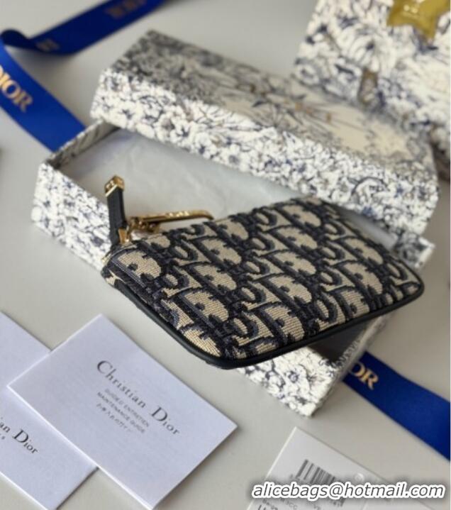 Famous Brand Dior DiorTravel Myrte Zipped Key Case Blue Dior Oblique Jacquard S2177UTZQ 2025
