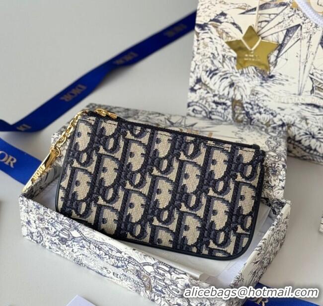 Famous Brand Dior DiorTravel Myrte Zipped Key Case Blue Dior Oblique Jacquard S2177UTZQ 2025