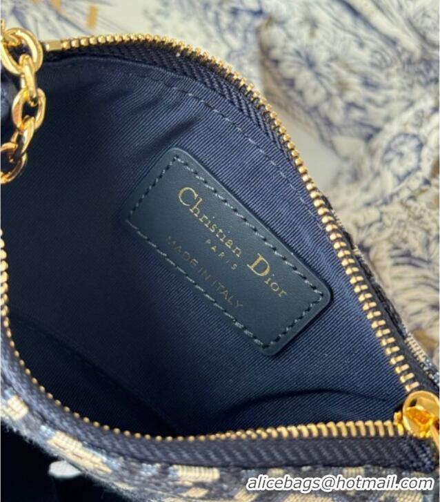 Famous Brand Dior DiorTravel Myrte Zipped Key Case Blue Dior Oblique Jacquard S2177UTZQ 2025