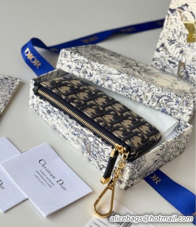 Famous Brand Dior DiorTravel Myrte Zipped Key Case Blue Dior Oblique Jacquard S2177UTZQ 2025