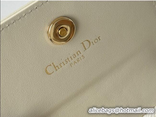 Promotional Dior 30 Montaigne Glycine Card Holder in Blue Oblique Chambray-Effect Embroidery S2300UWHC 2025