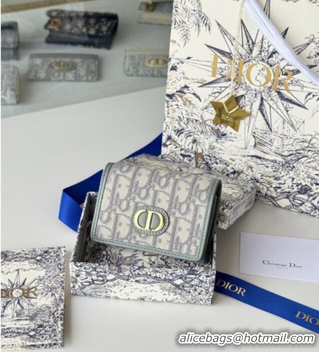 Top Design Dior 30 Montaigne Glycine Card Holder Grey Dior Oblique Jacquard S2300UWHC 2025