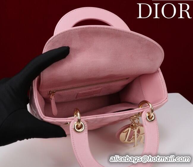 Grade Design Dior Small Lady My ABCDior Bag in Cannage Lambskin M0538 Pink 2025