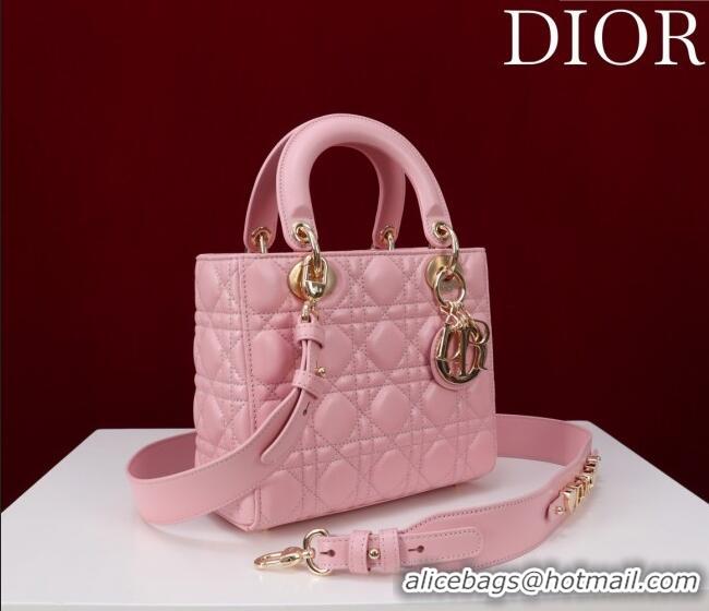 Grade Design Dior Small Lady My ABCDior Bag in Cannage Lambskin M0538 Pink 2025
