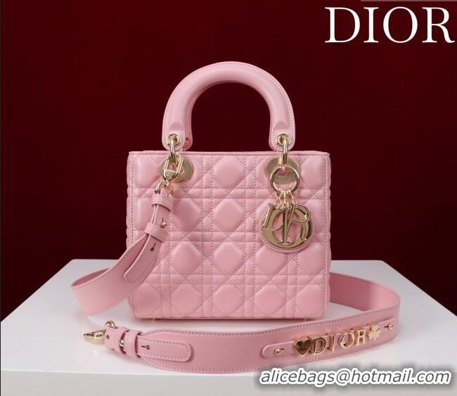 Grade Design Dior Small Lady My ABCDior Bag in Cannage Lambskin M0538 Pink 2025